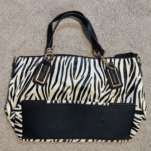 Zebra leather handbag